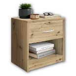 Stella Trading PEPE Bedside Table, Craft Oak Look, Simple Nightstand with 1 Drawer, Su