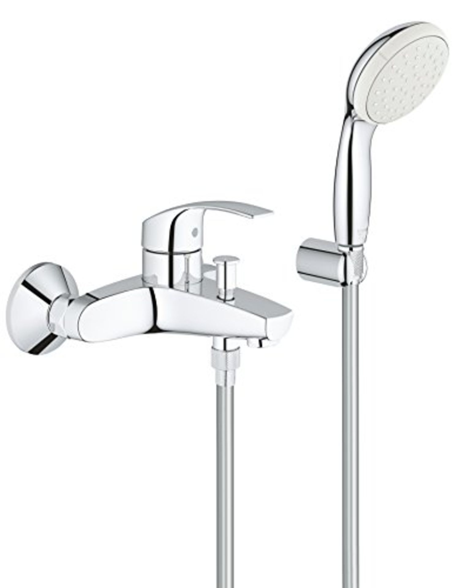 RRP £88.00 GROHE Eurosmart - Single lever bathtub faucet (with shower set, automatic switching be