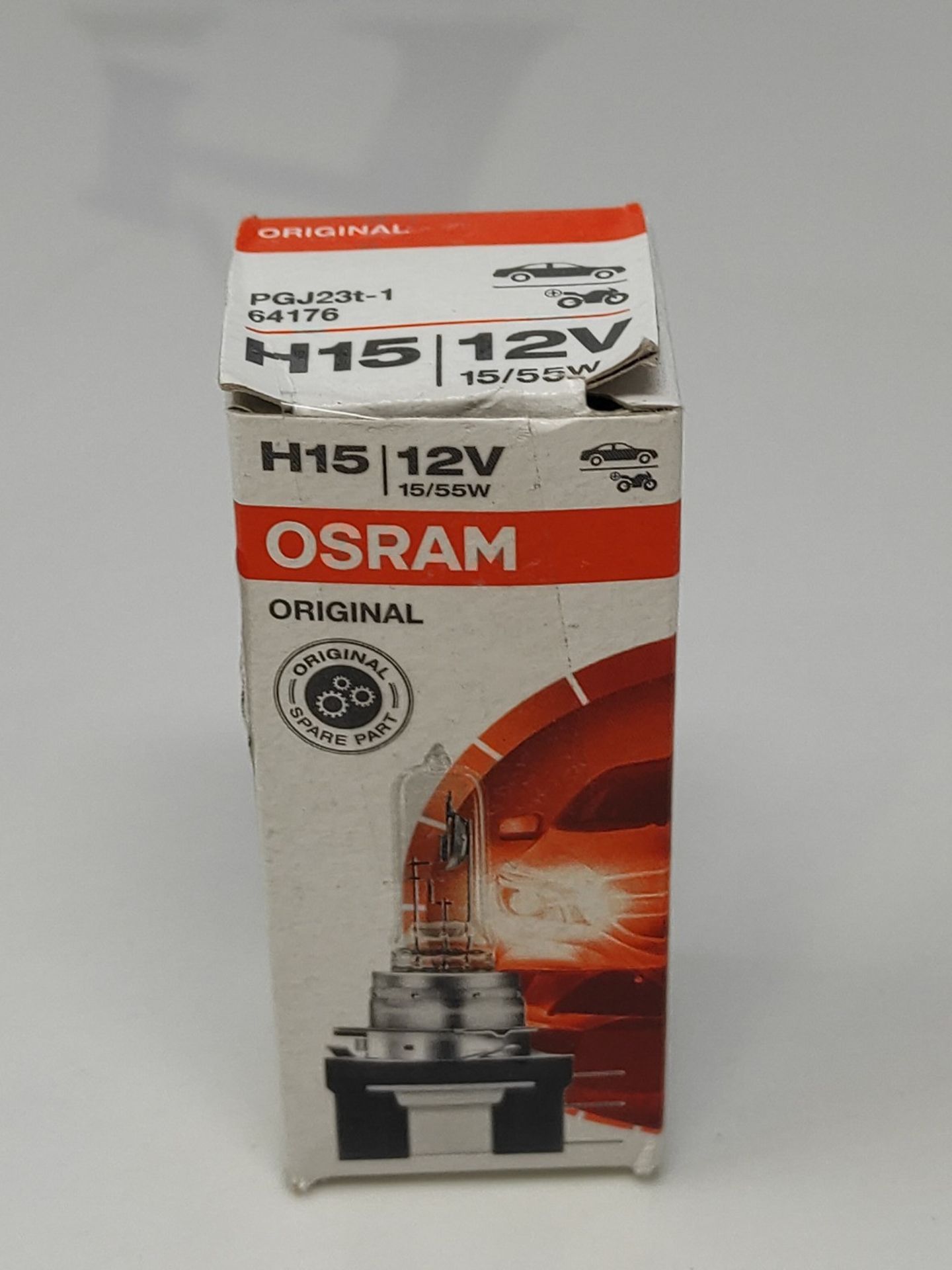 OSRAM Original 12V H15 halogen headlamp bulb 64176 1 piece in box - Image 2 of 2
