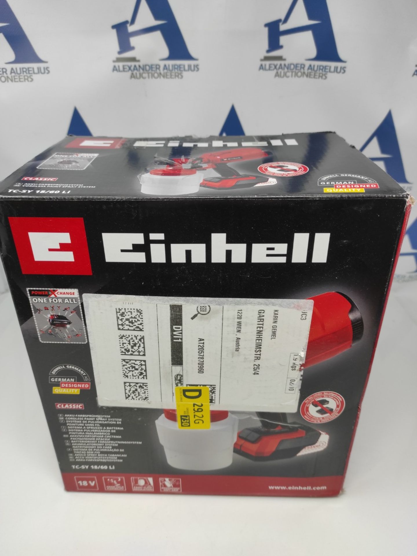 RRP £67.00 Einhell Cordless Paint Spraying System TC-SY 18/60 Li-Solo Power X-Change (Li-Ion, 18 - Image 2 of 3