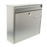RRP £57.00 BURG-WÄCHTER mailbox without newspaper compartment with nameplate, stainless steel, i