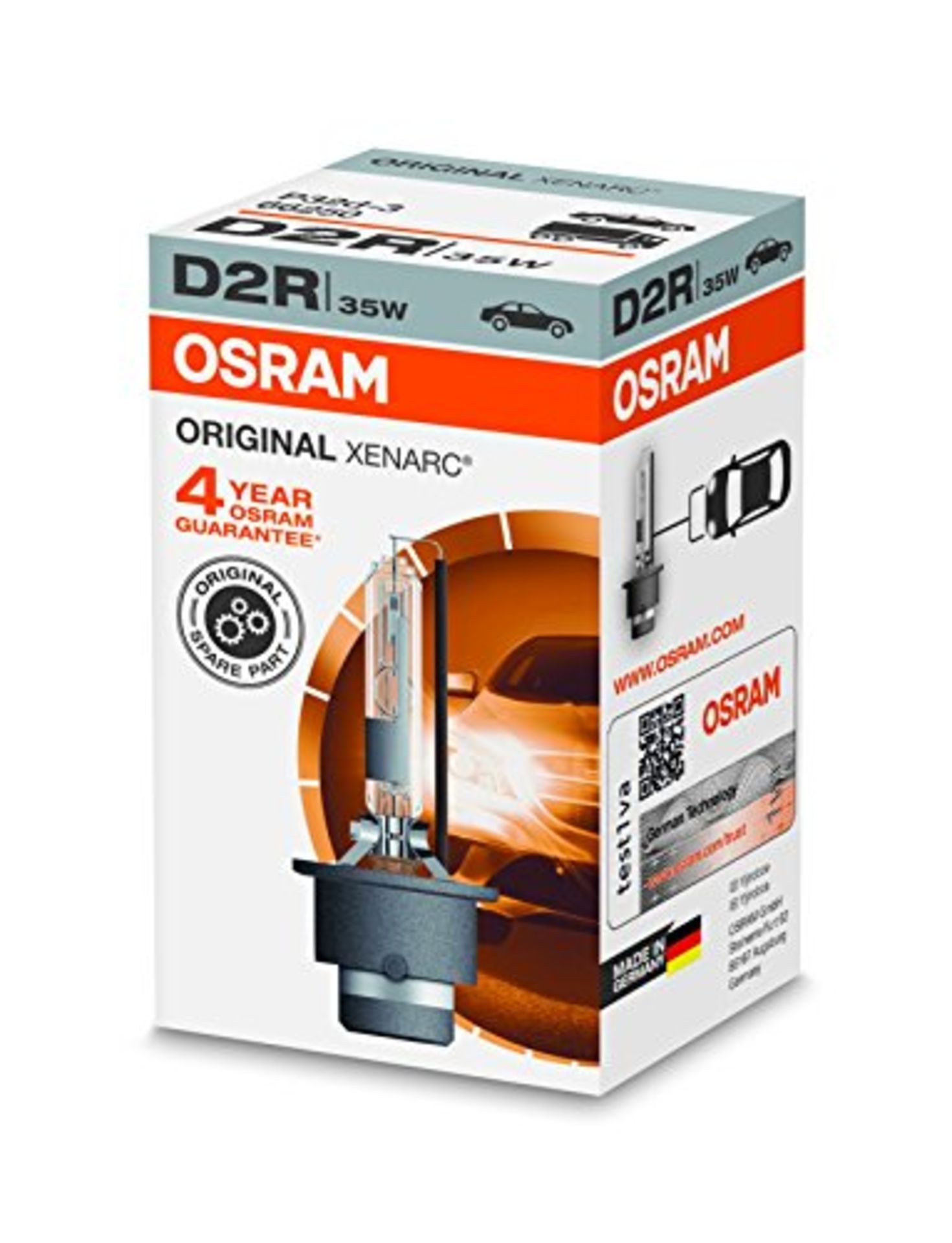 Osram 66250 XENARC D2R Xenon headlight bulbs for cars.