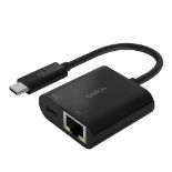 Belkin USB-C to Ethernet Adapter + Charge (60W Passthrough Power for Connected Devices