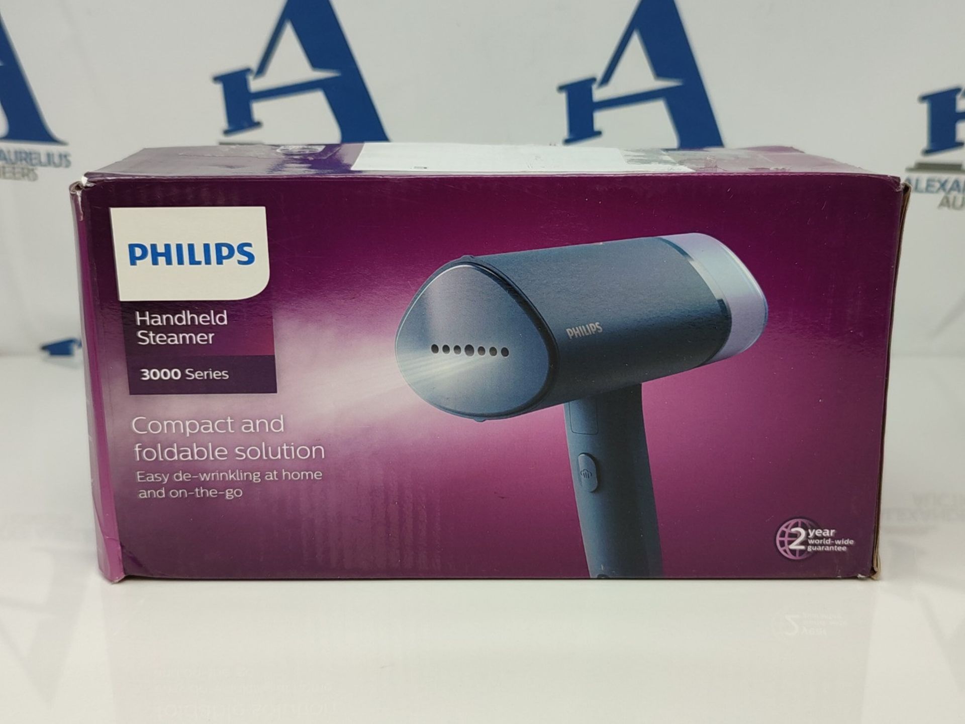 Philips 3000 Series Handheld Steamer, 1000W, 20 g/min Steam, Kills Germs, Detachable 1