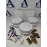 Mains Powered Smoke Alarms, Interlinked Wired Alarm Smoke Detector 1 Year Replaceable