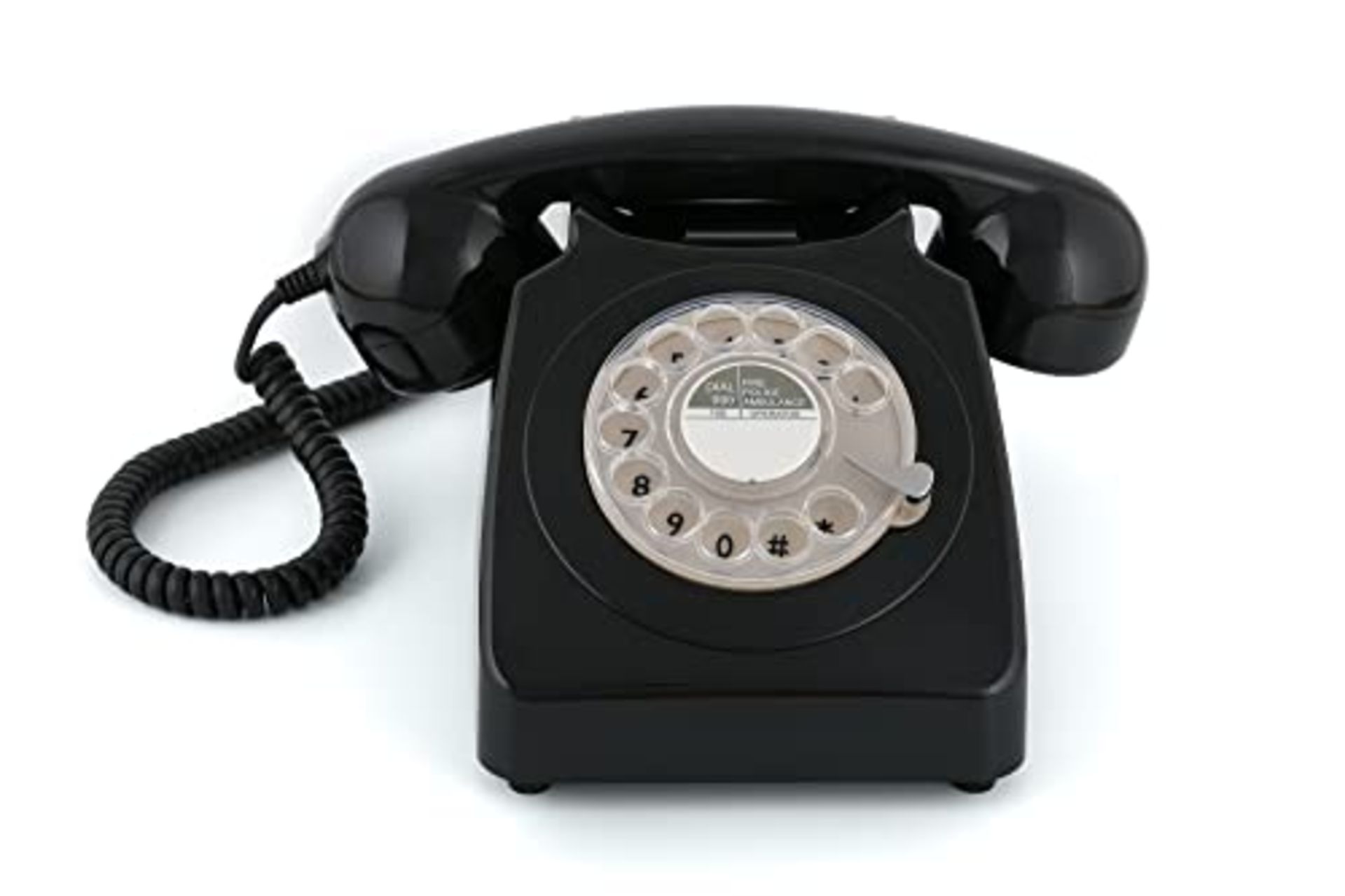 GPO 746 Rotary 1970s-Style Retro Landline Telephone, Classic Telephone with Ringer On/