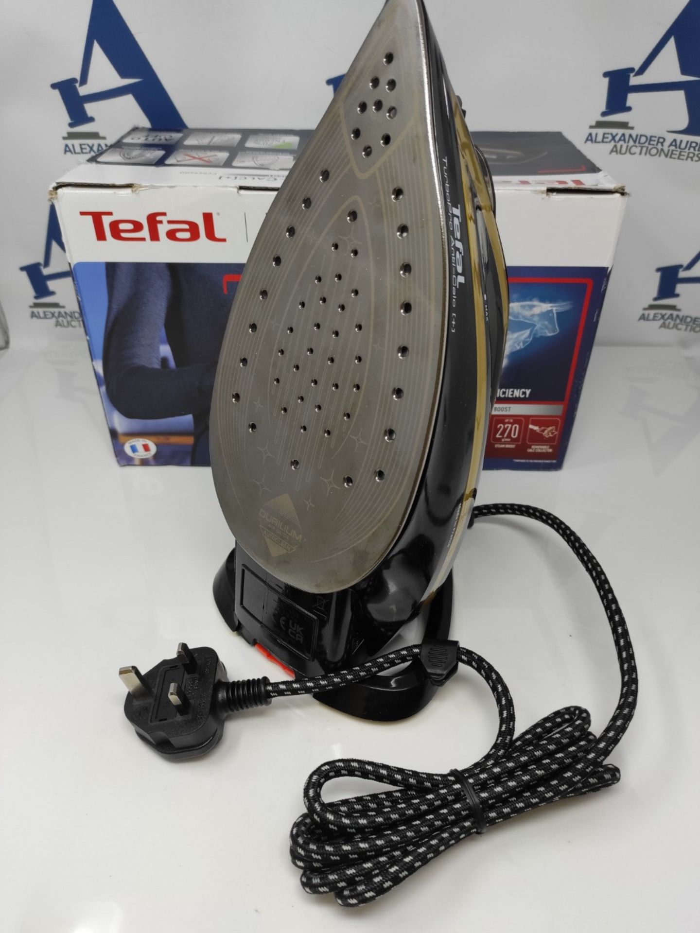 RRP £75.00 Tefal Steam Iron, Ultimate Turbo Pro Anti-Scale, 3000W, Black & Gold, FV5696 - Image 2 of 3