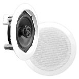 PYLE PDIC61RD 2-Way Flush Mount In-Ceiling Stereo Speakers Pair, 200 Watt, 6.5-Inch Si