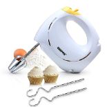 Geepas 150W Hand Mixer - Electric Whisk, Handheld Food Collection Cake Mixer for Bakin