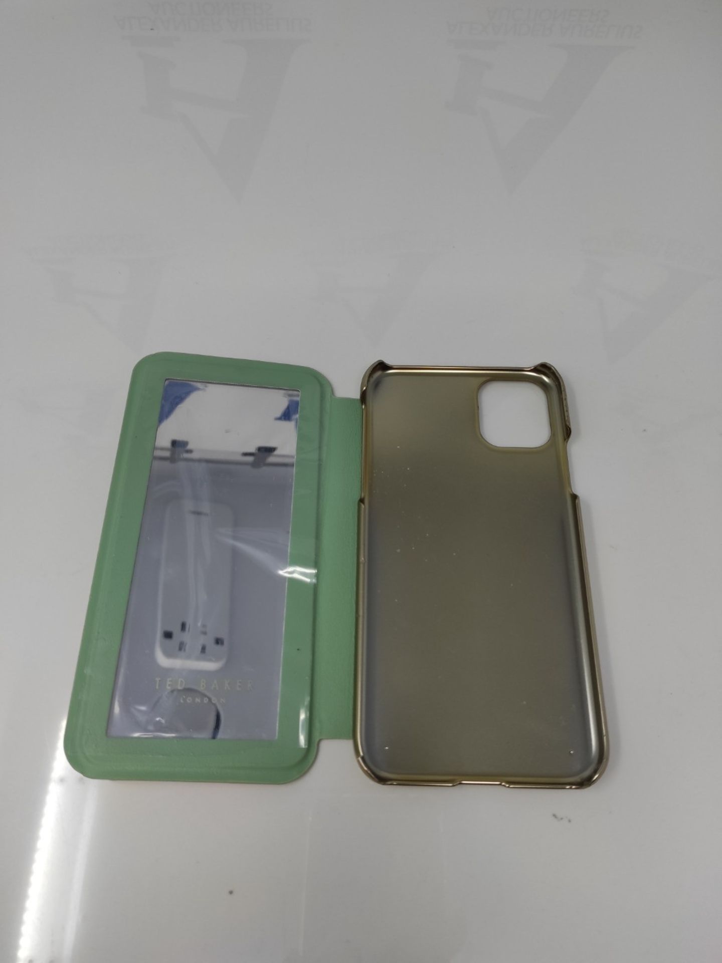 Ted Baker LIRIO Cream Flower Placement Mirror Folio Phone Case for iPhone 11 Green Gol