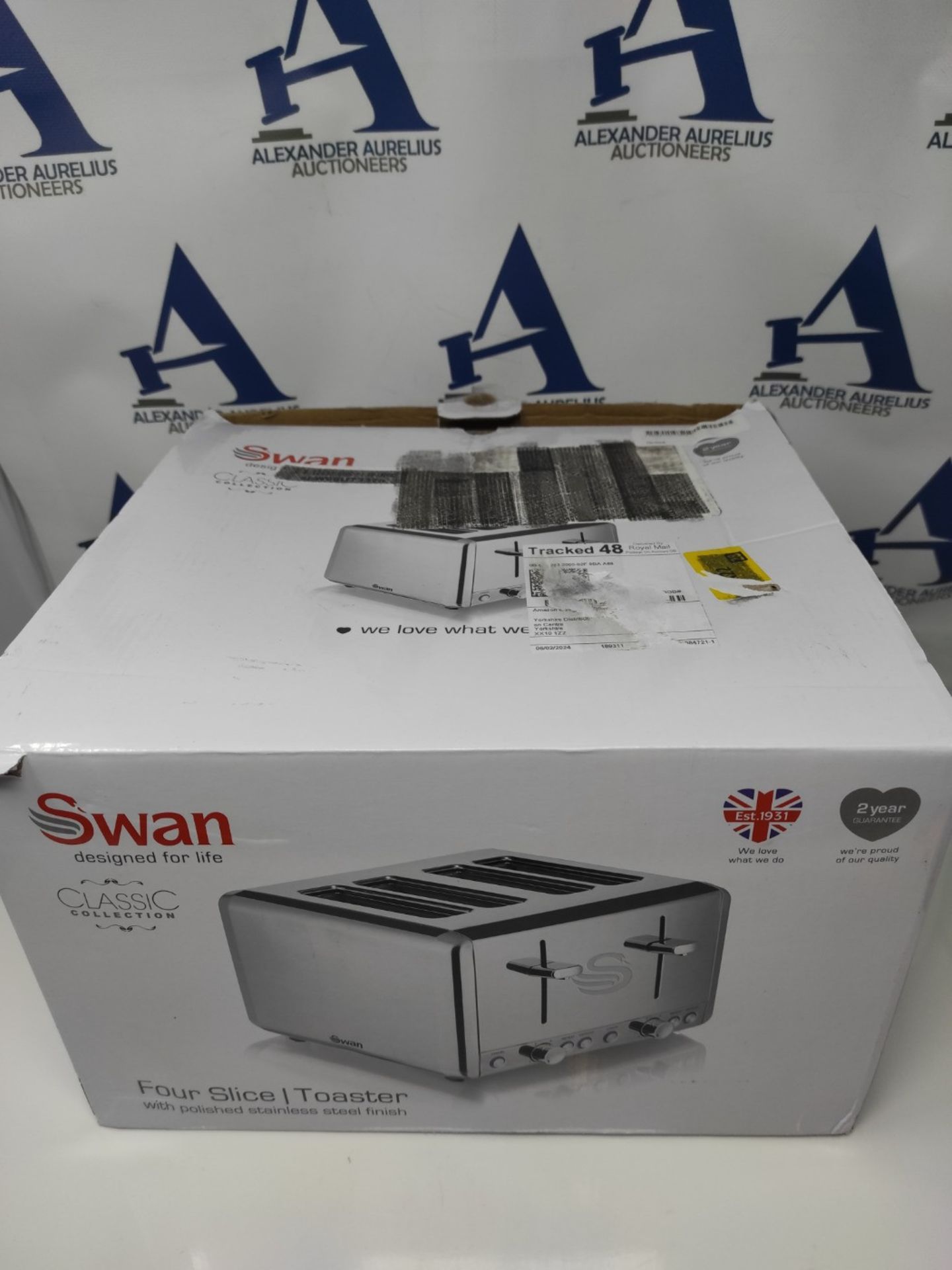 RRP £55.00 Swan ST14064N 4 Slice Toaster, Polished Stainless Steel, 1850 W - Image 2 of 3