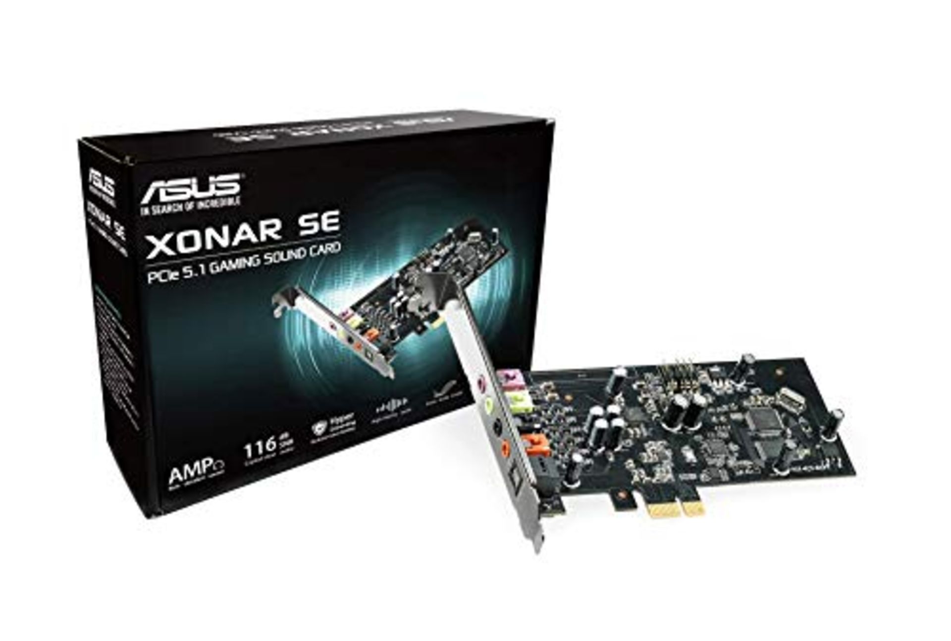 Asus XONAR SE 5.1 Gaming Soundcard, PCIe, Hi-Res Audio, 300ohm, 116dB SNR, Headphone A