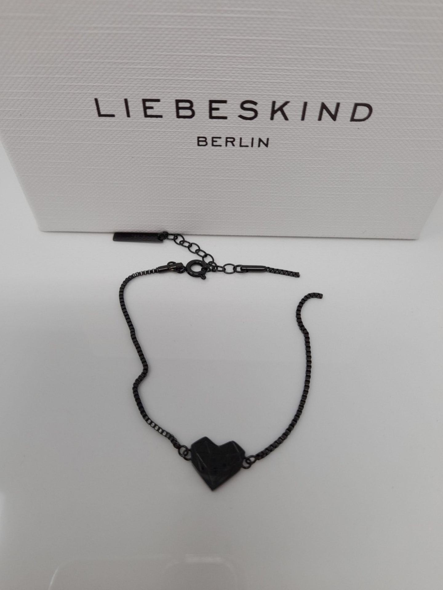 [CRACKED] Liebeskind Berlin Damen Armband Herz Edelstahl Silber 20 cm (schwarz), LJ-03 - Image 3 of 3