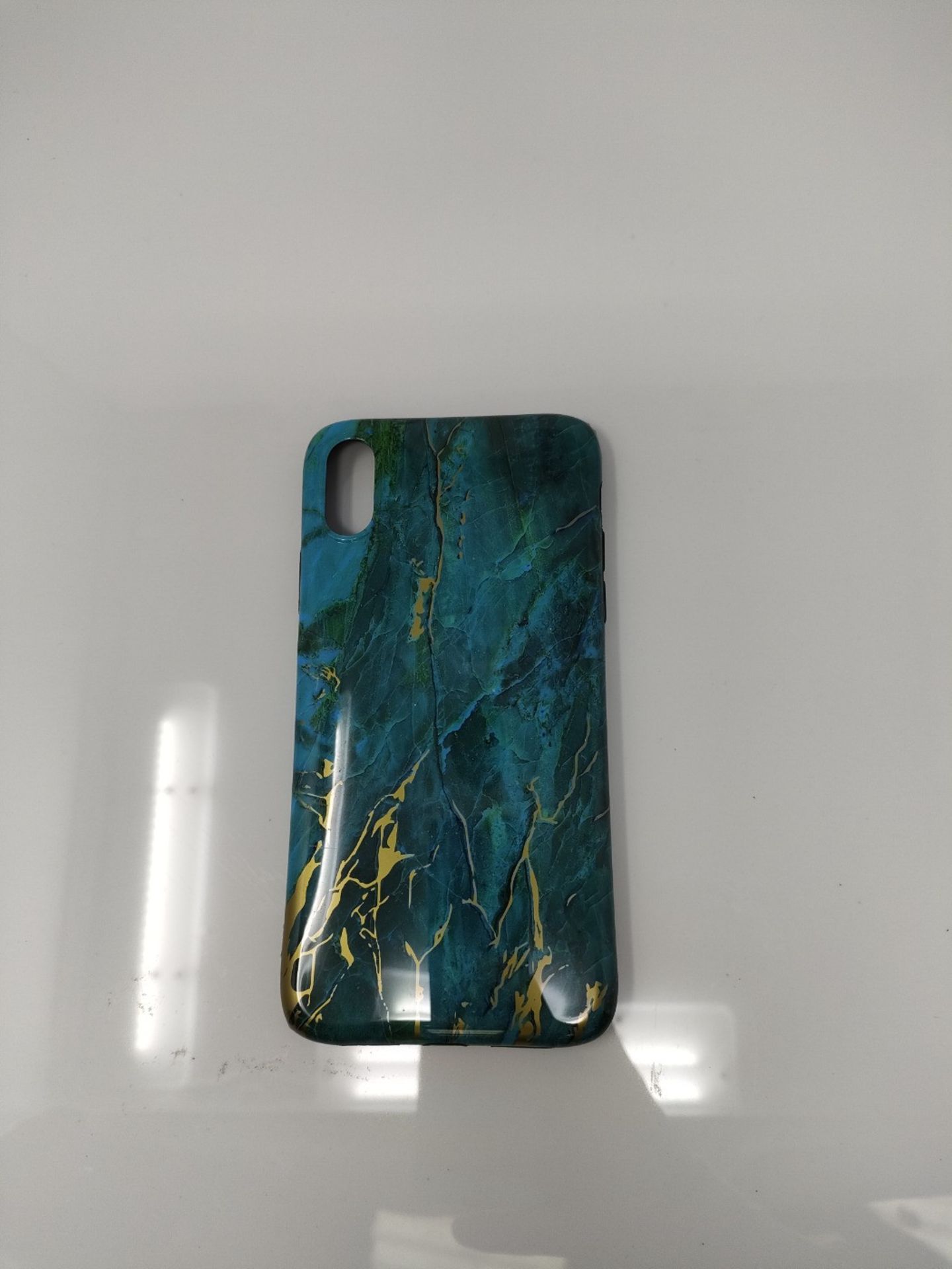 Imikoko iPhone XR Case, iPhone Xr Phone Case Shiny Blue Marble Design Slim Thin Anti-S - Image 2 of 2
