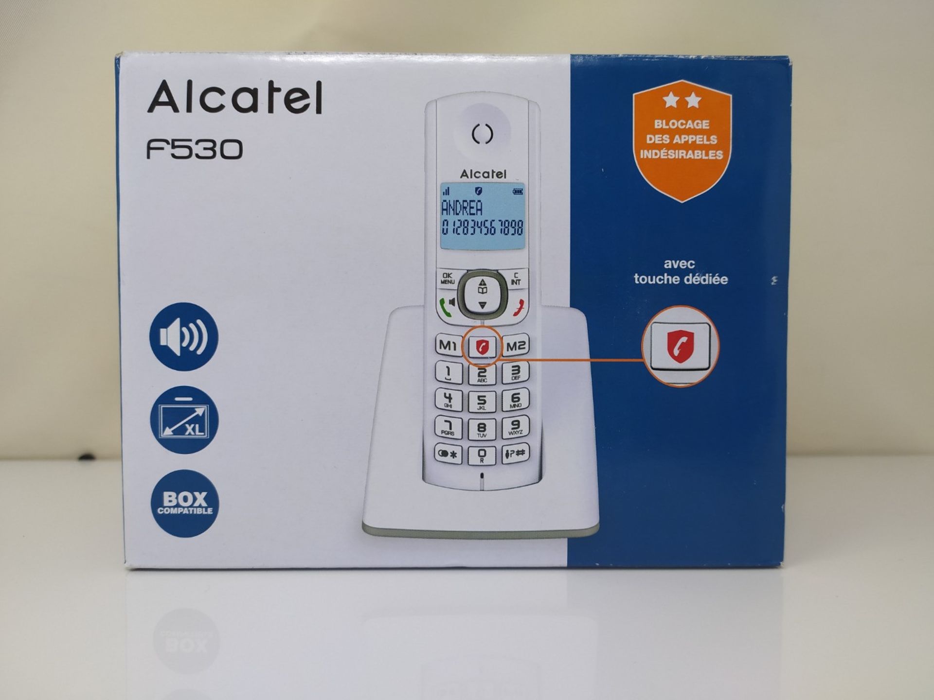 Alcatel F530 - Téléphone sans fil DECT, Mains libres, Grand écran rétroéclairé, - Image 2 of 3