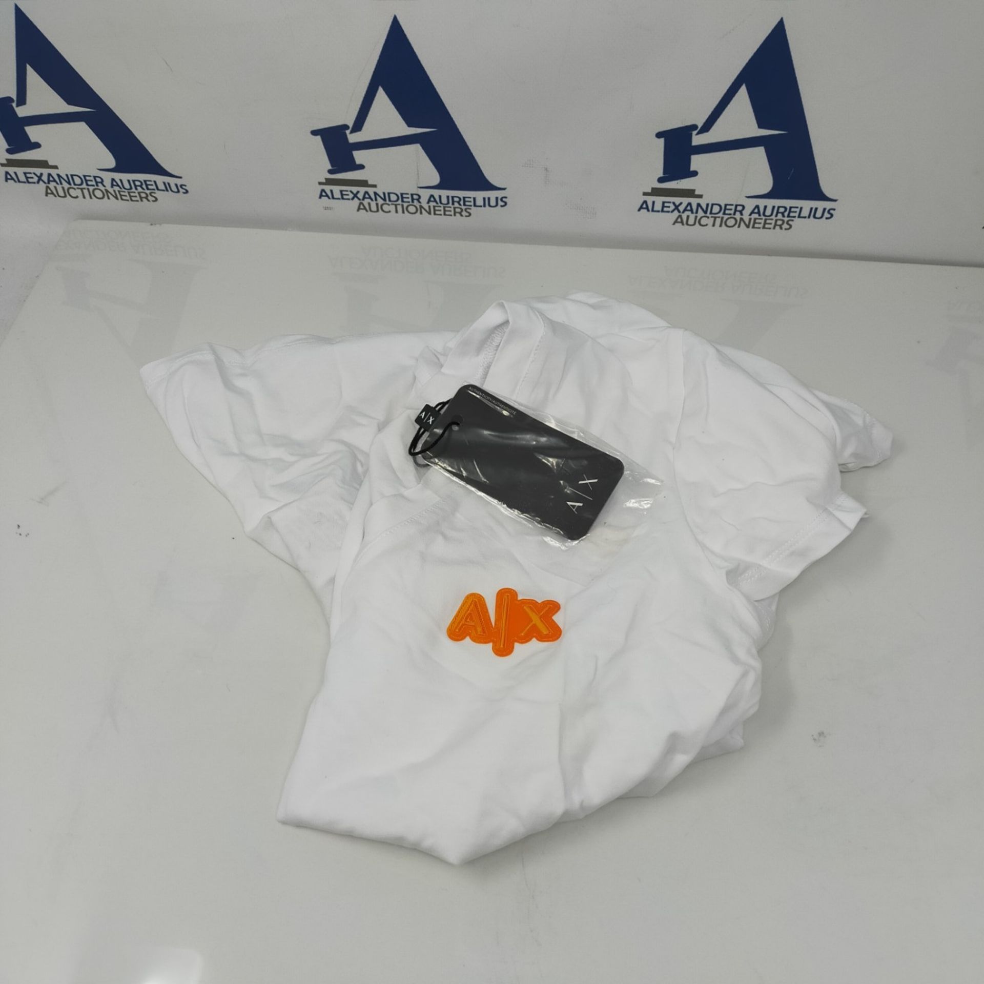 Armani Exchange Women's V-Neck Small Chest Logo T-Shirt, White - Image 2 of 2