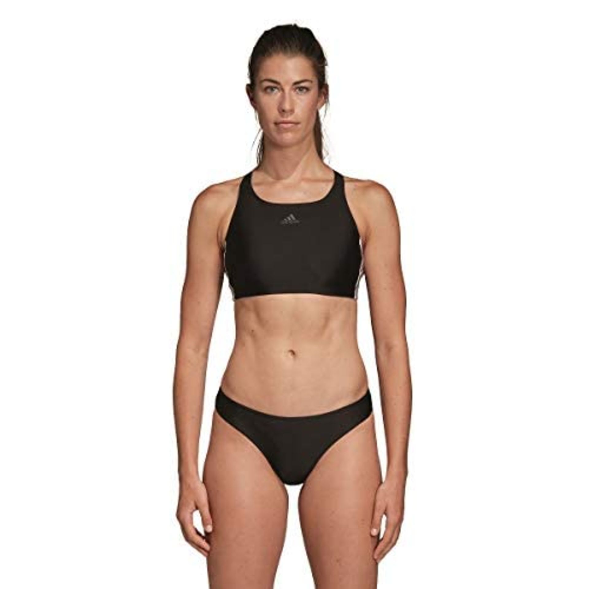 Adidas Women's Fit 2pc 3s Swimsuit, Black, EU 38, UK 34