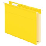 Pendaflex Extra Capacity Reinforced Hanging Folders, Letter Size, Yellow, 25 per Box (