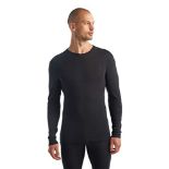 RRP £69.00 Icebreaker Men's Everyday Long Sleeve Crewe Thermal Top T shirt, Black, M UK