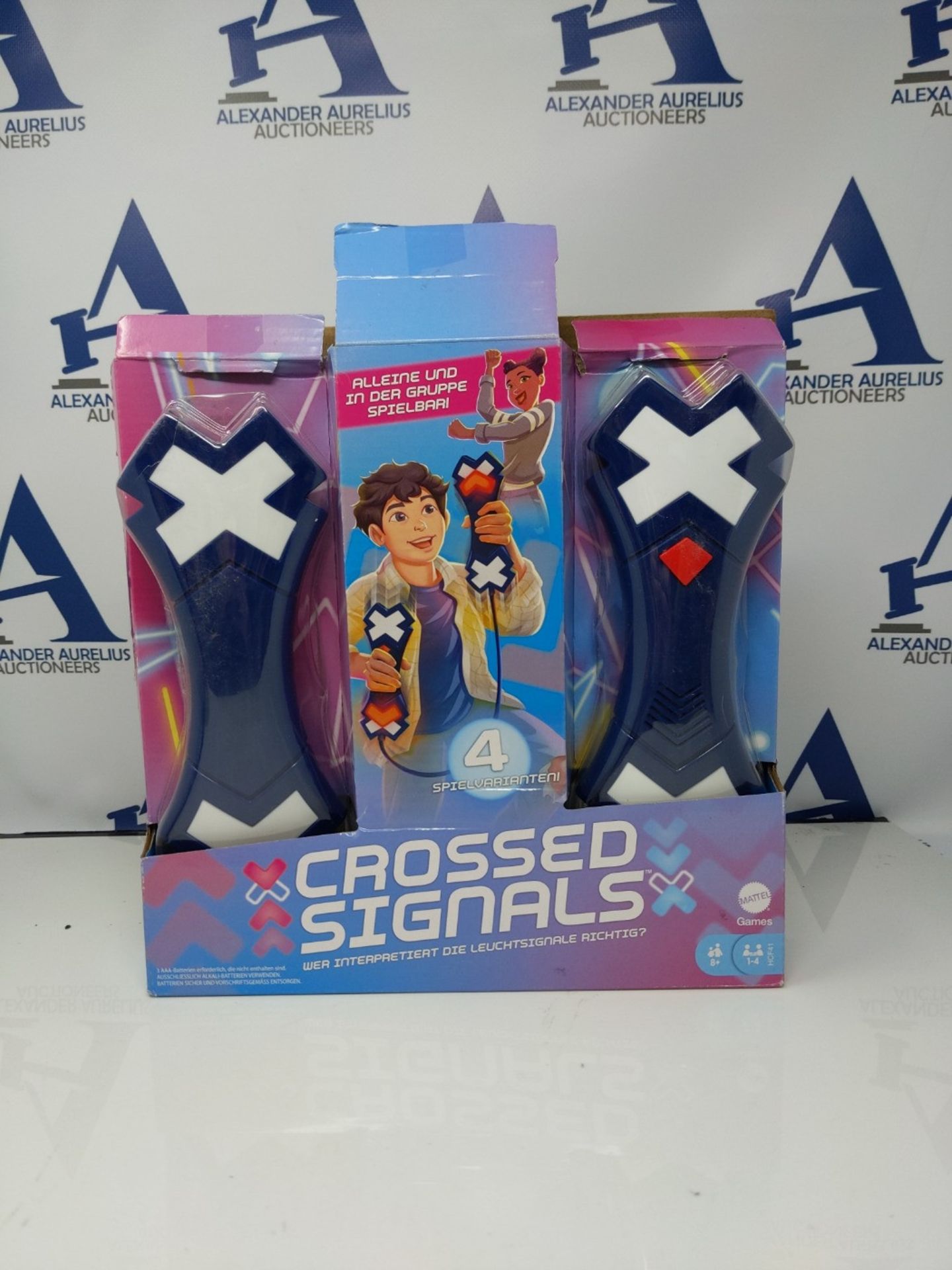 Mattel Games HCF41 - Crossed Signals Familienspiel mit sprechenden Leuchtstäben, alle - Bild 2 aus 3