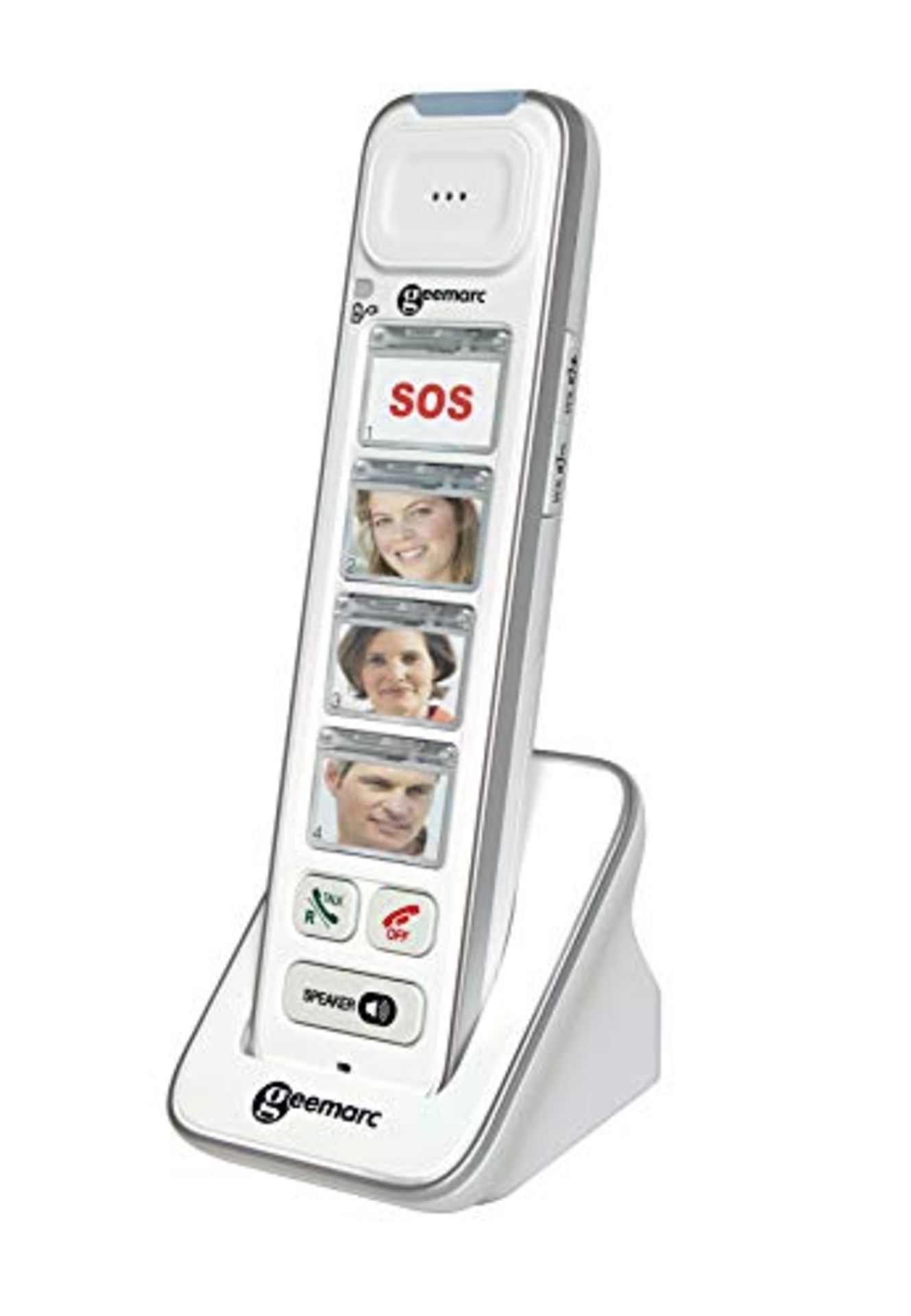 Geemarc Photodect 295 - Wireless telephone with large amplified button, color white