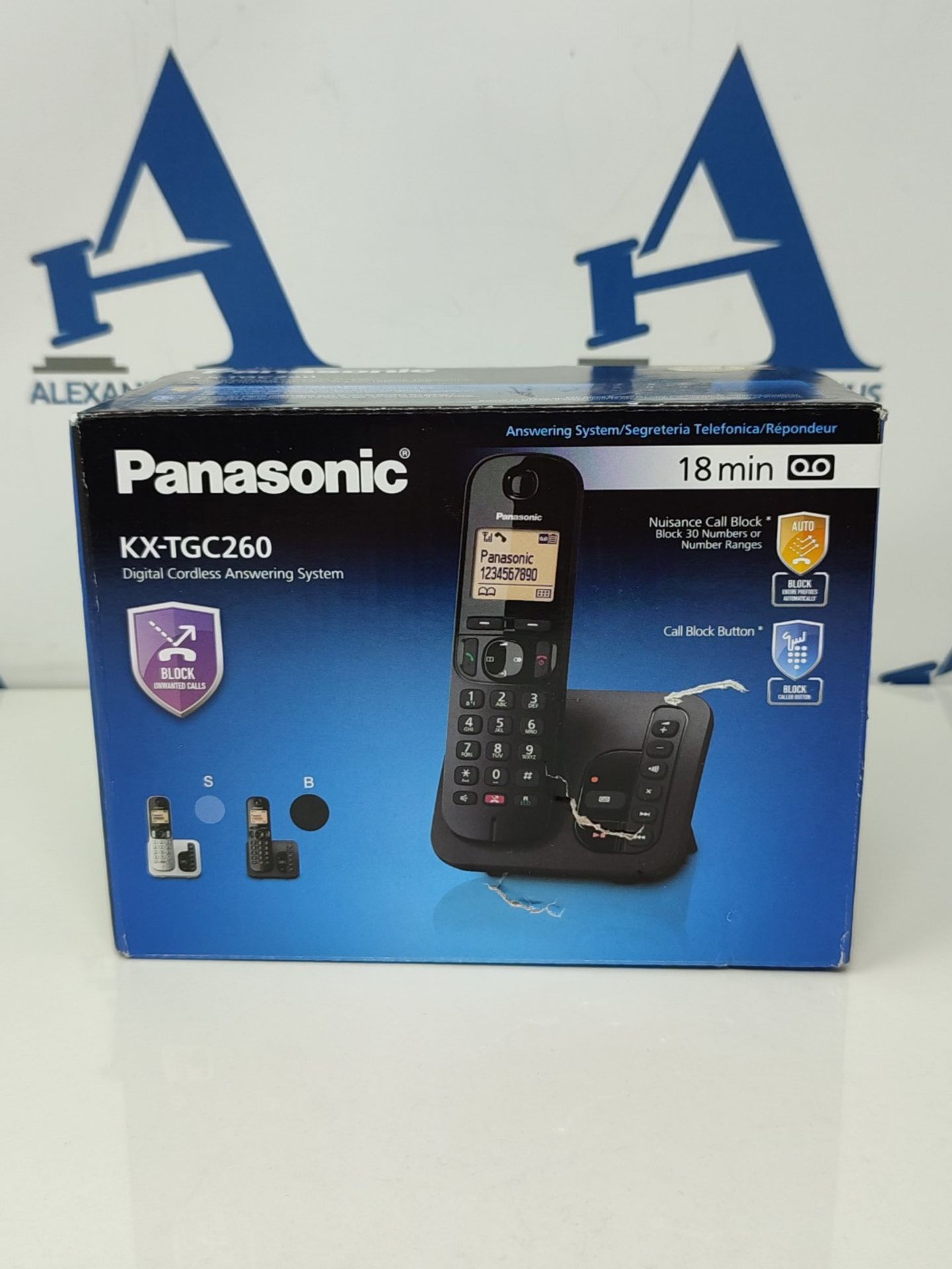 Panasonic KX-TGC260 Digital Cordless Phone: 18-min answering machine, dedicated call b - Image 2 of 3