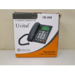 Desktop Corded Telephone, Hands-Free Calling, LCD Display, DTMF/FSK Dual System, Wired