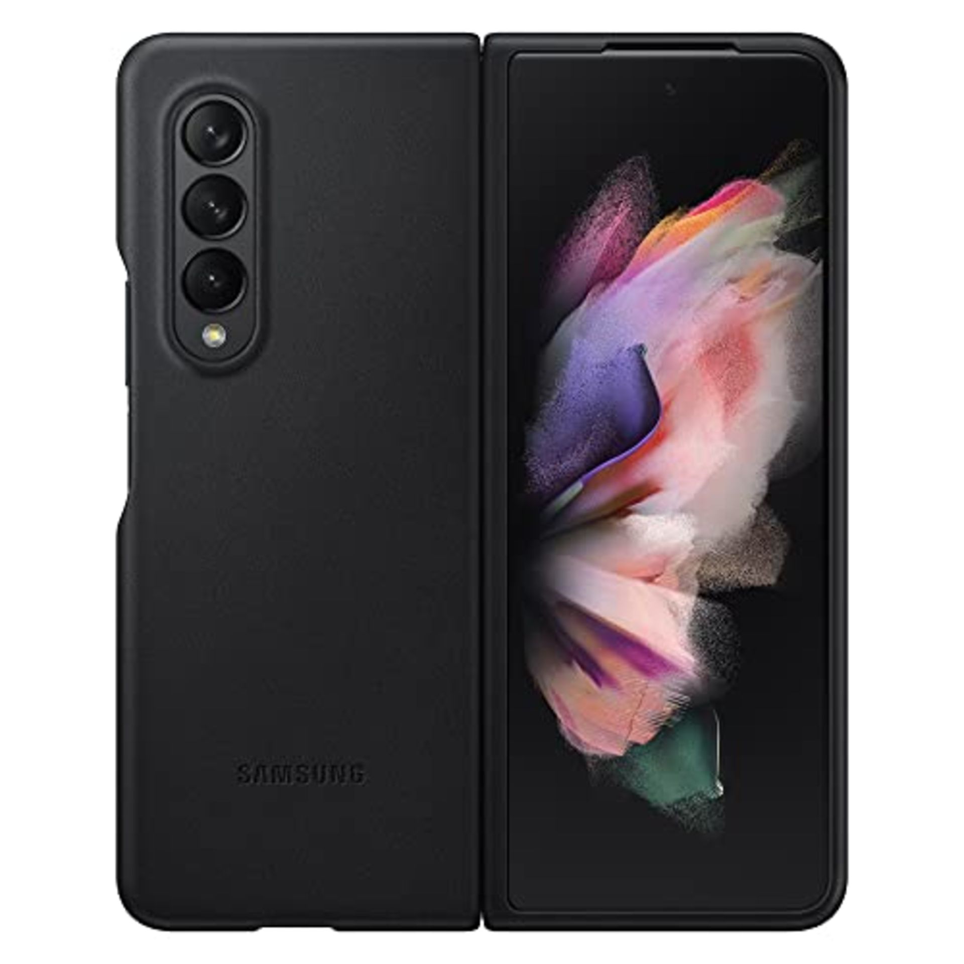 Samsung Galaxy Z Fold3 Leather Cover - Official Samsung Case - Black