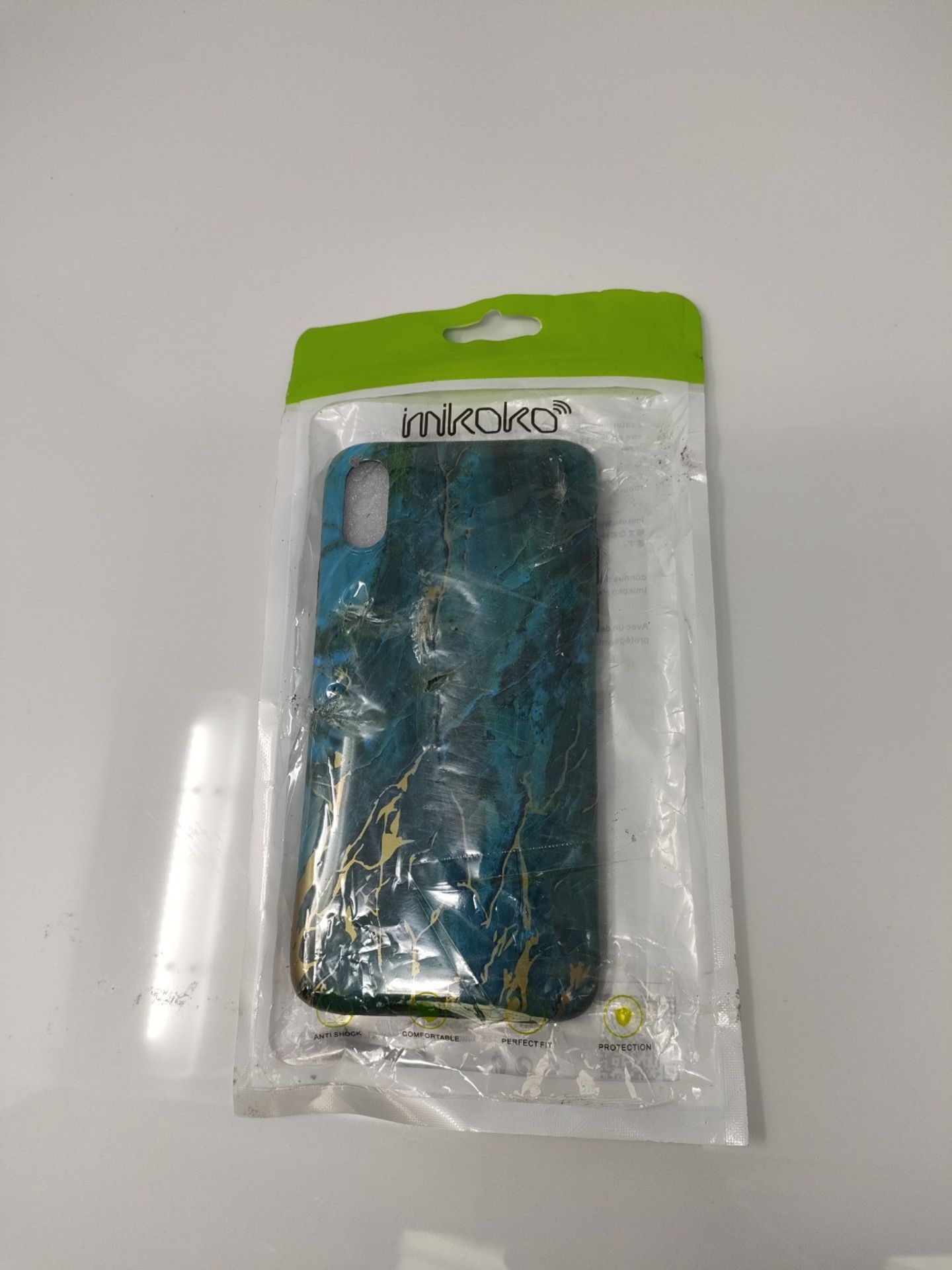 Imikoko iPhone XR Case, iPhone Xr Phone Case Shiny Blue Marble Design Slim Thin Anti-S