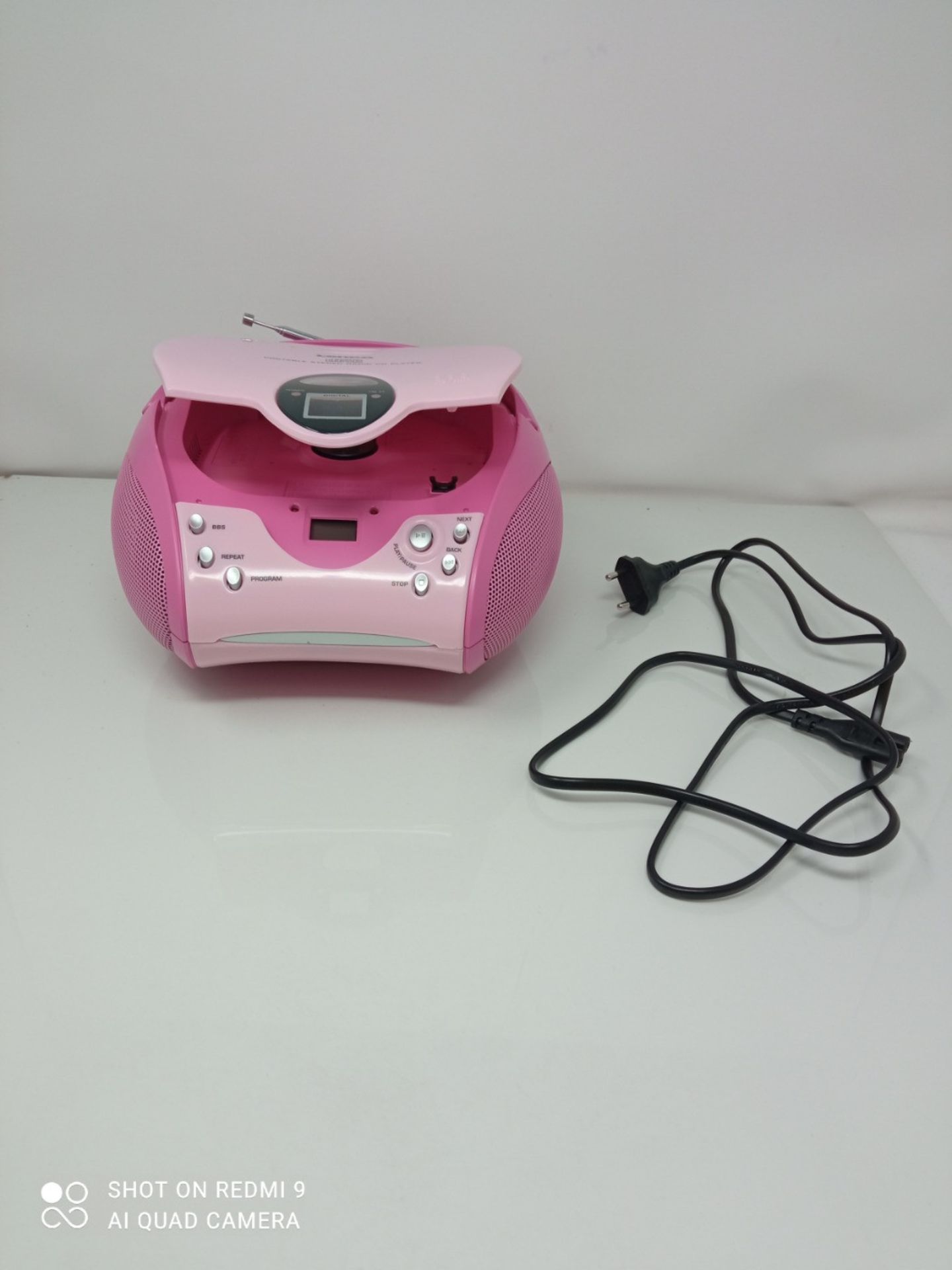 Lenco SCD-24 stereo FM radio with CD player and telescopic antenna pink - Image 3 of 3