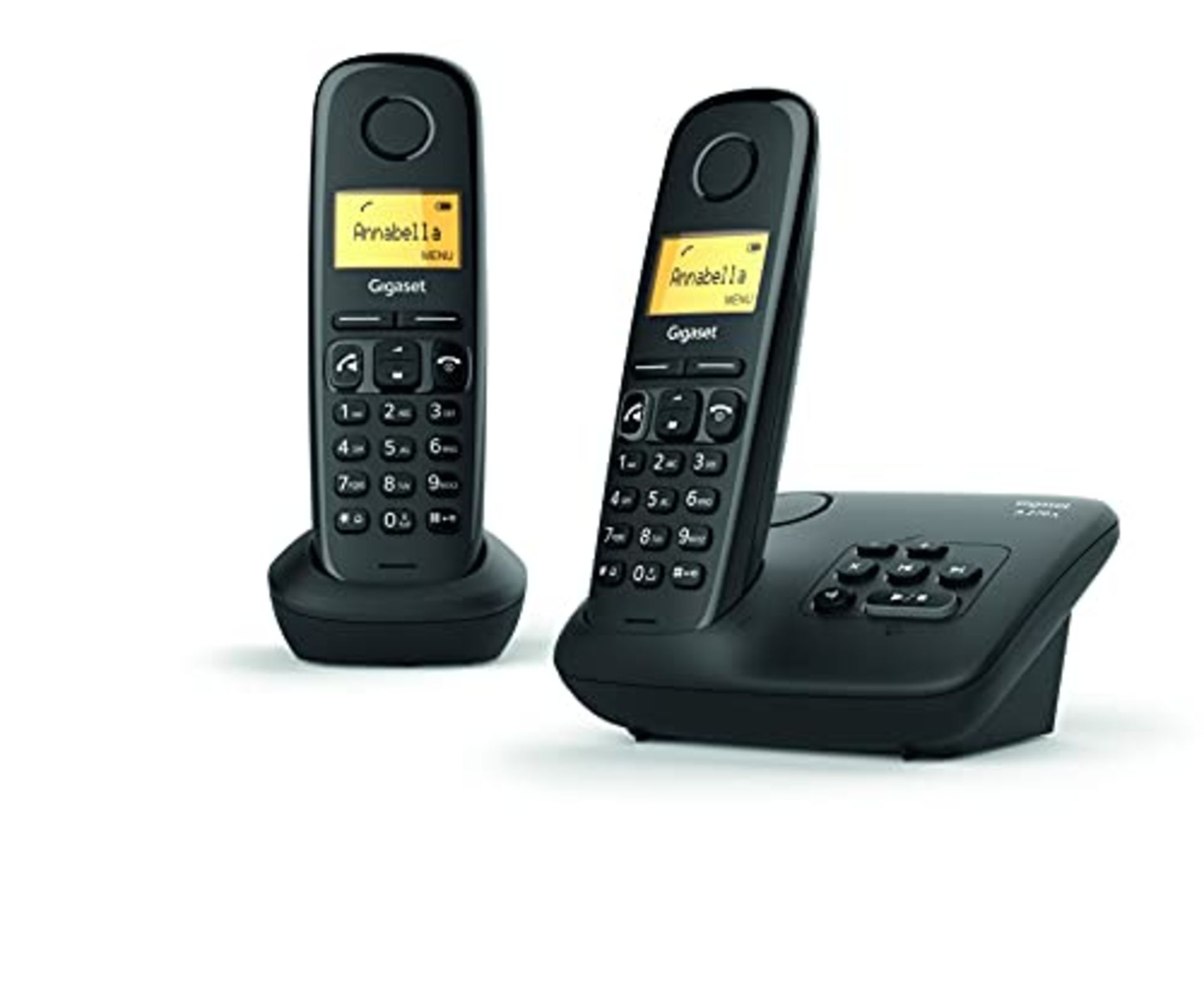 Gigaset A270A DUO - Basic Cordless Home Phone with Big Display, Answer Machine and Spe