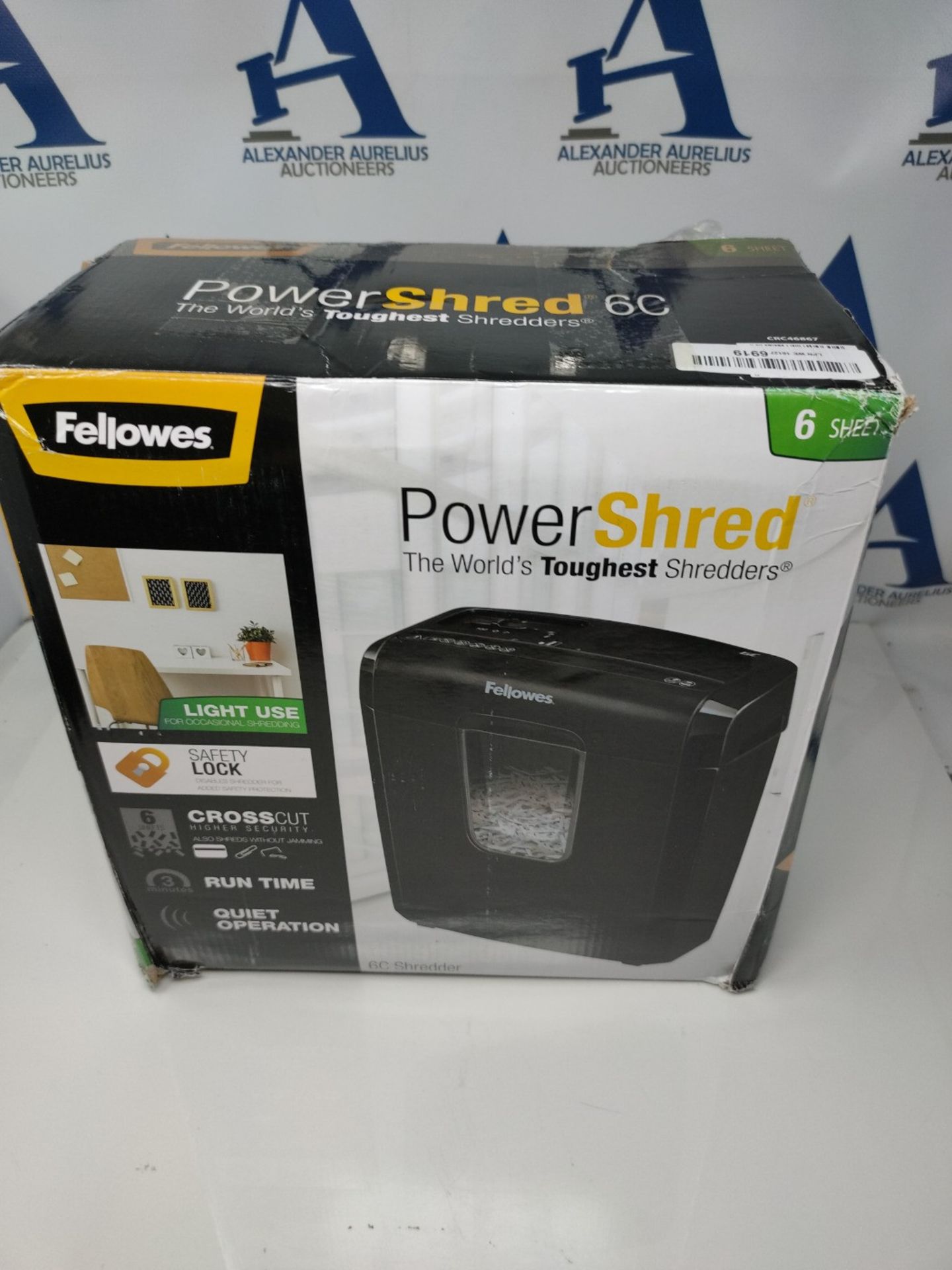 Fellowes Paper Shredder for Home Office Use - 6 Sheet Cross Cut Shredder for Home and - Image 2 of 3