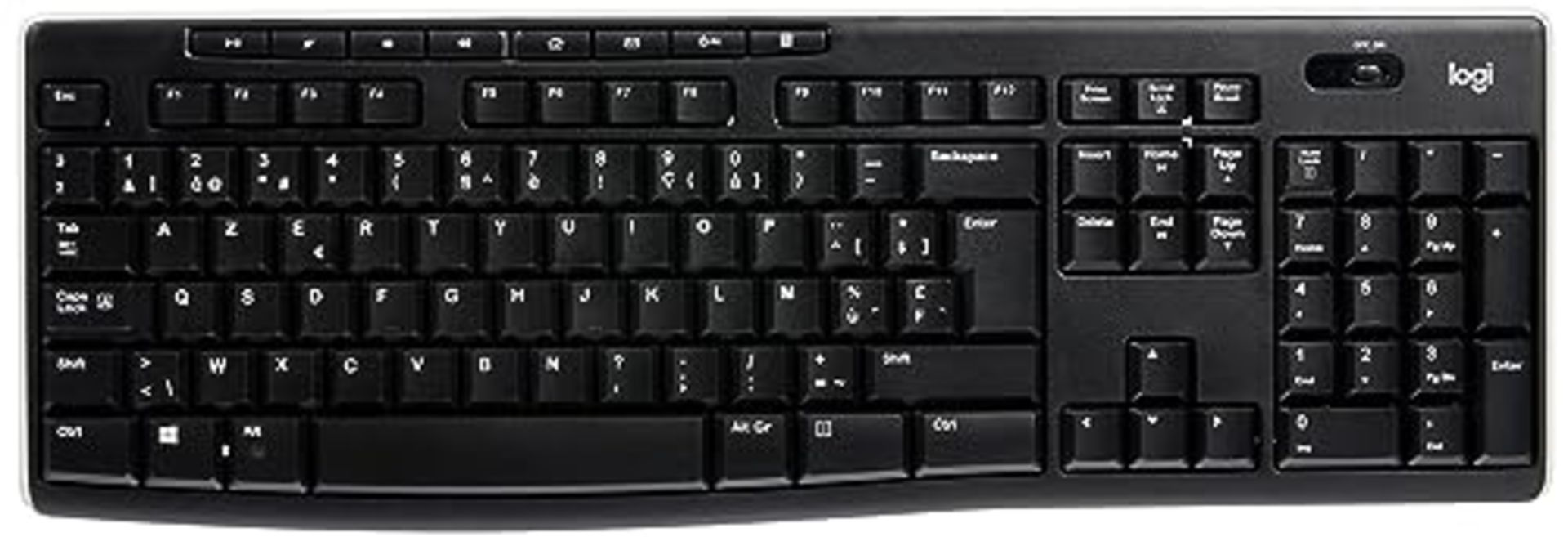 Logitech K270 Wireless Keyboard for Windows, AZERTY Belgian Layout - Black