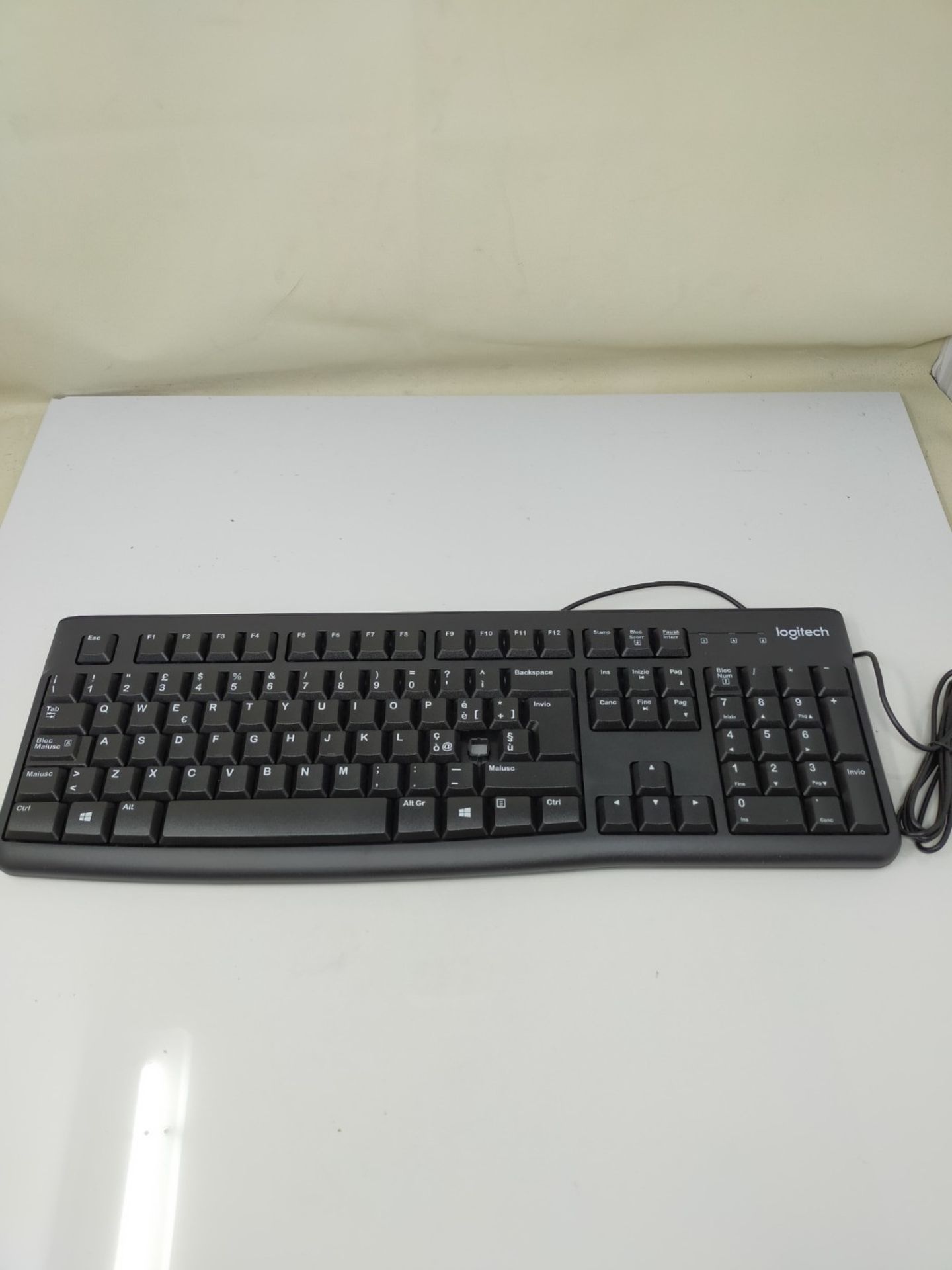 [INCOMPLETE] Logitech K120 Wired Business Keyboard, QWERTY Italian Layout - Black - Image 3 of 3