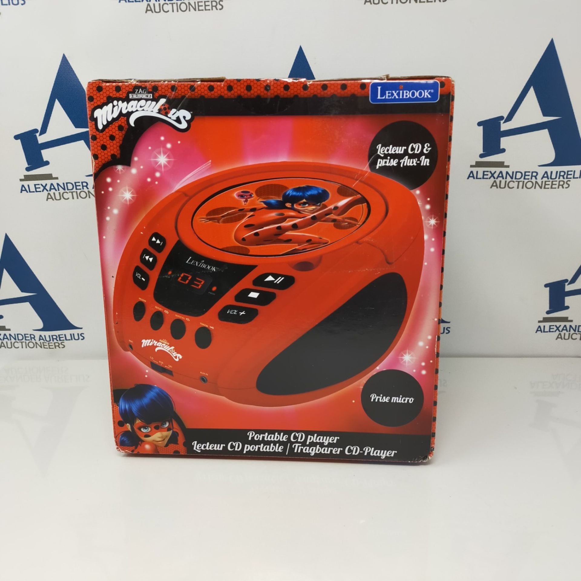 LEXIBOOK RCD108MI Tales of Ladybug & Cat Noir Miraculous CD Player, Microphone, aux-in - Image 2 of 3