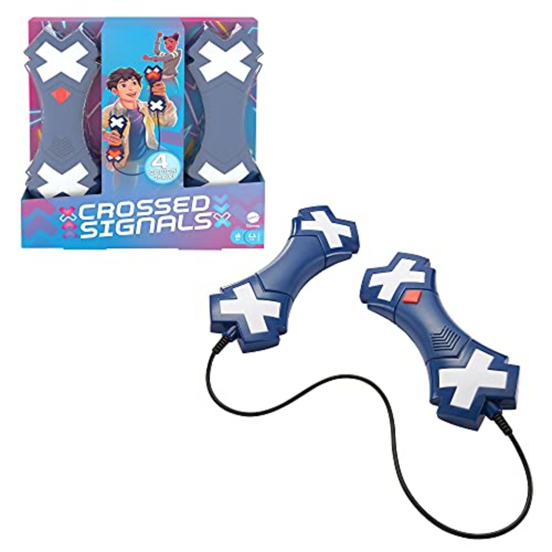 Mattel Games HCF41 - Crossed Signals Familienspiel mit sprechenden Leuchtstäben, alle