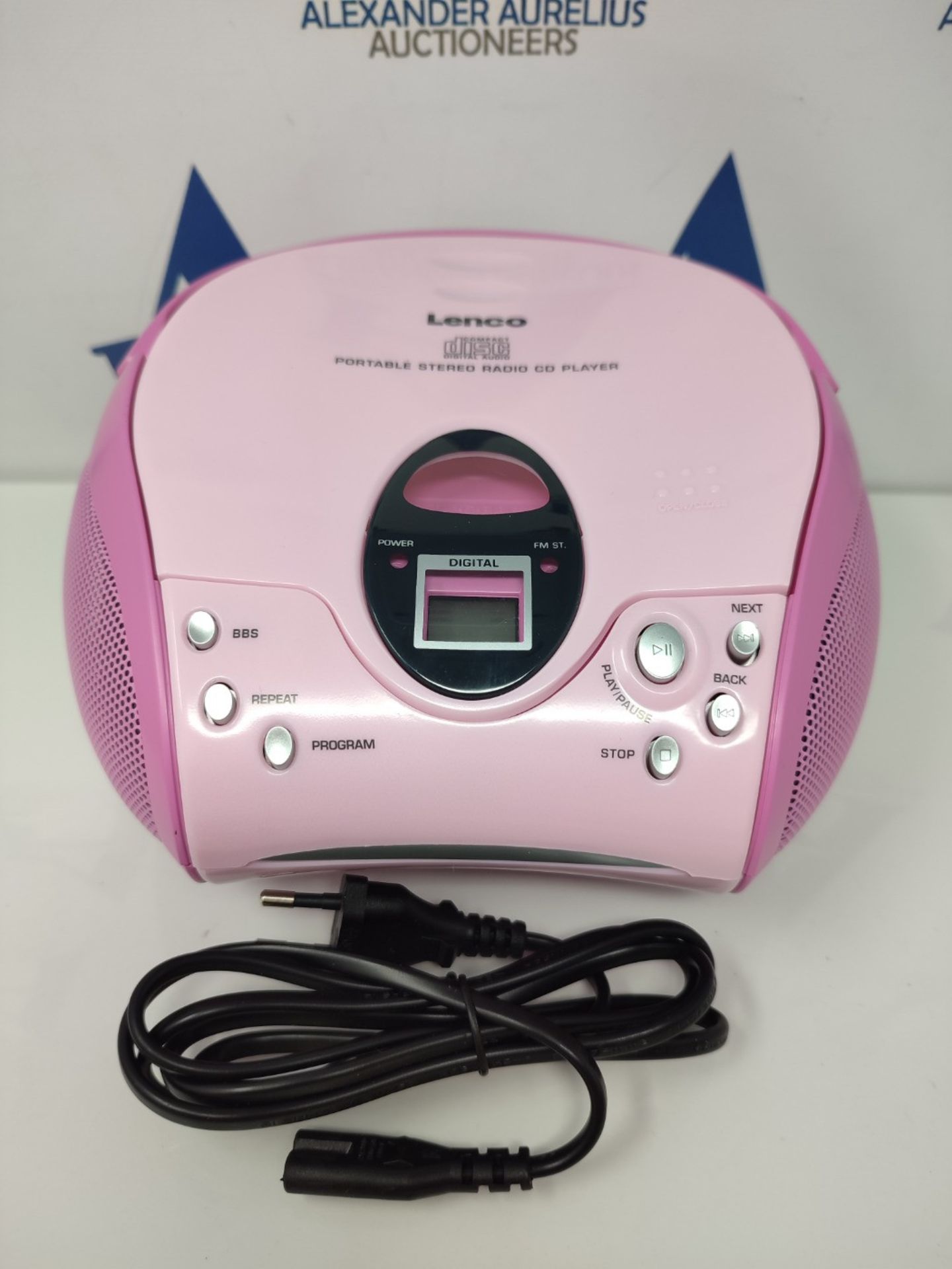 Lenco SCD-24 stereo FM radio with CD player and telescopic antenna pink - Bild 3 aus 3