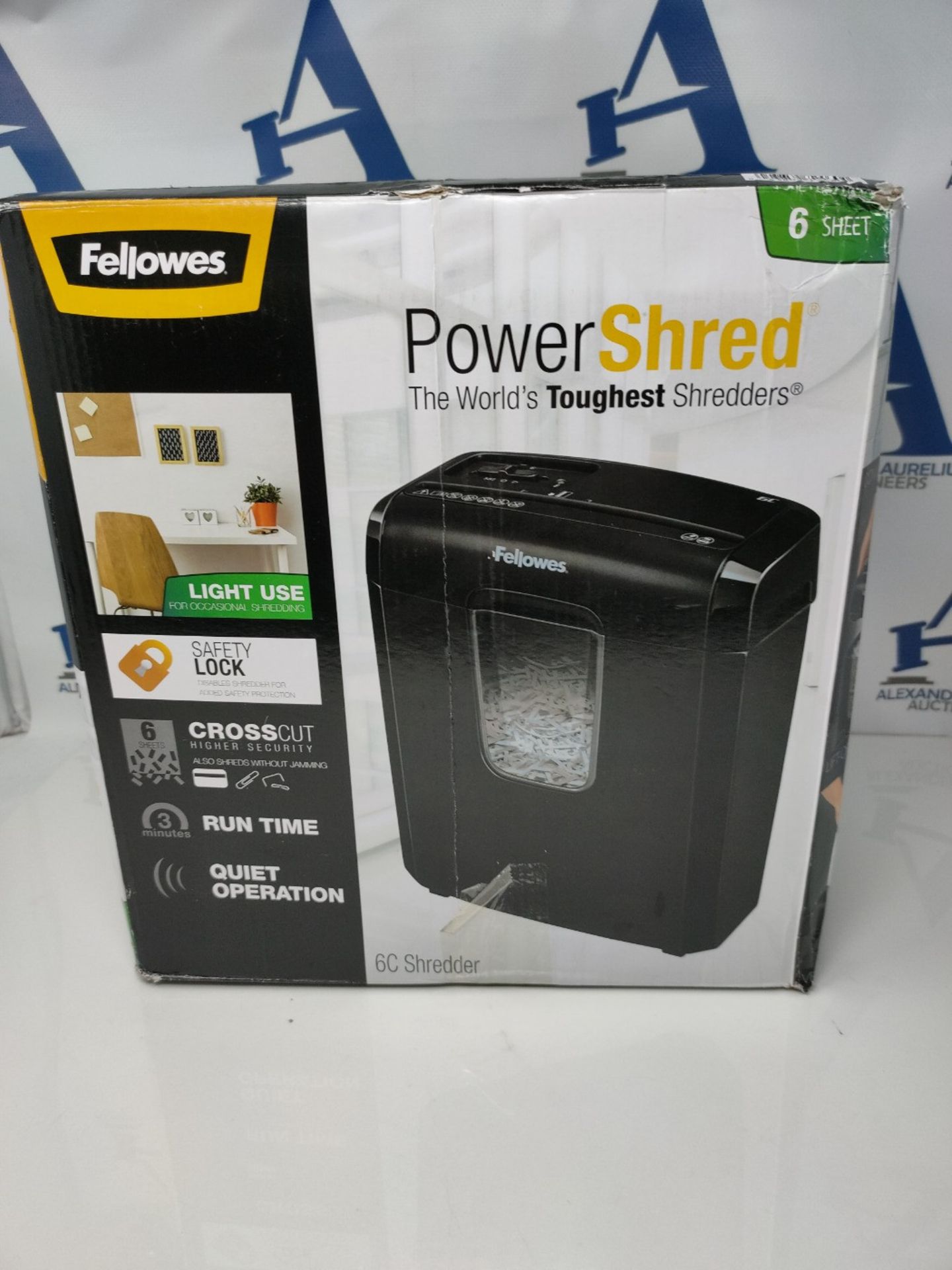 Fellowes Paper Shredder for Home Office Use - 6 Sheet Cross Cut Shredder for Home and - Image 2 of 3