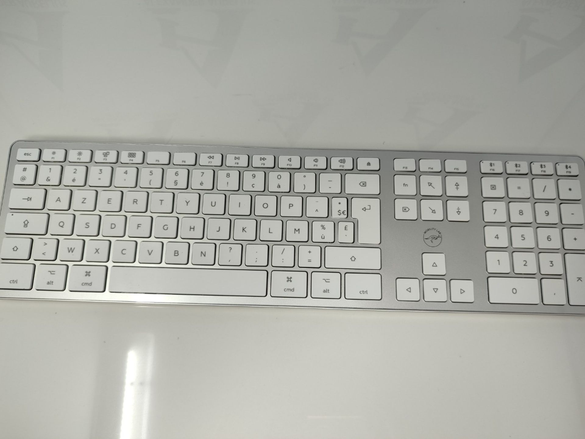 Mobility Lab Wireless French AZERTY Keyboard for Mac  White and Silver - Image 3 of 3