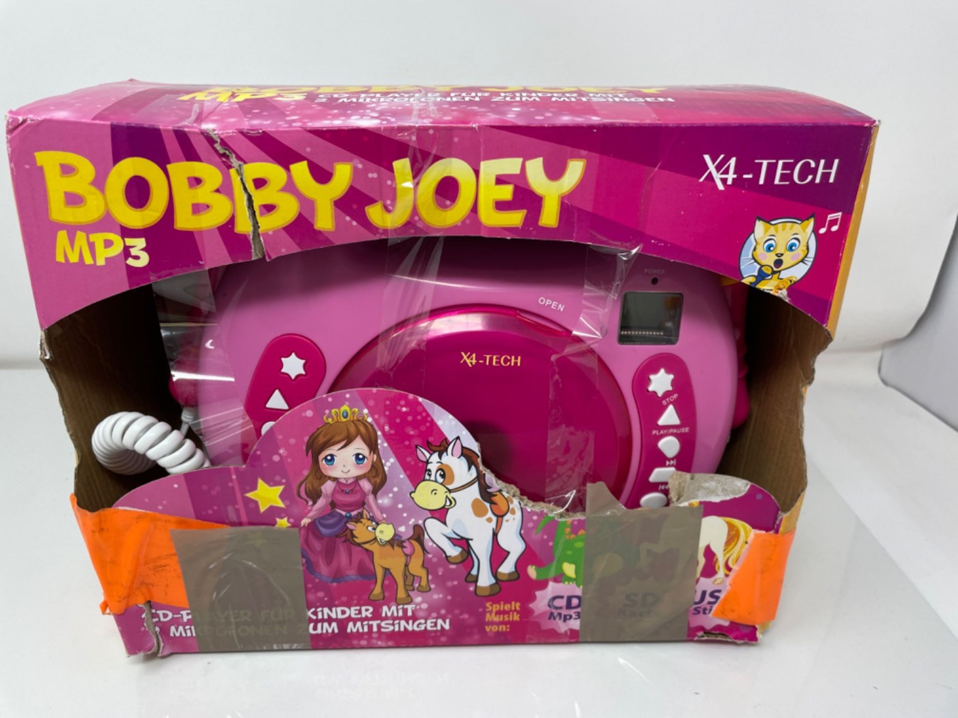 X4-TECH Bobby Joey - Kinder CD Player fÃ¼r USB-Stick, SD-Karte, MP3-CD - 2X Mikrofon - Bild 2 aus 3