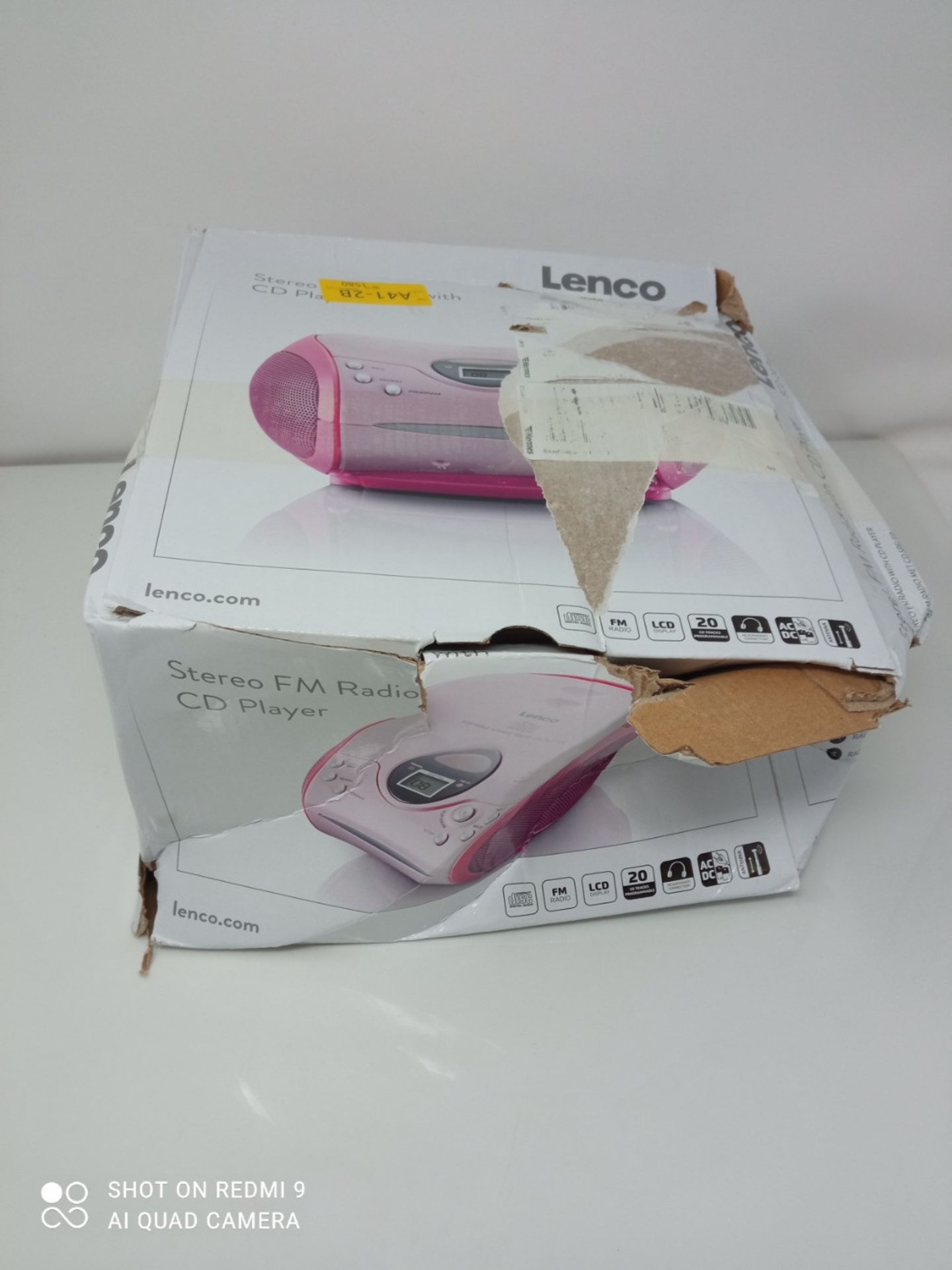 Lenco SCD-24 stereo FM radio with CD player and telescopic antenna pink - Image 2 of 3