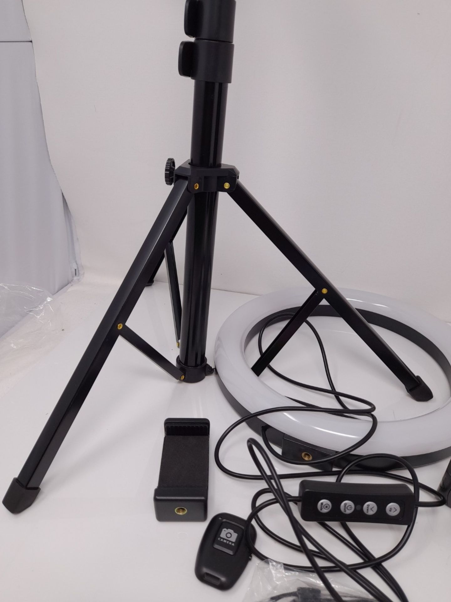 [CRACKED] UPhitnis 10" Ring Light with Tripod Stand & Phone Holder, Selfie Ring Light - Image 2 of 2