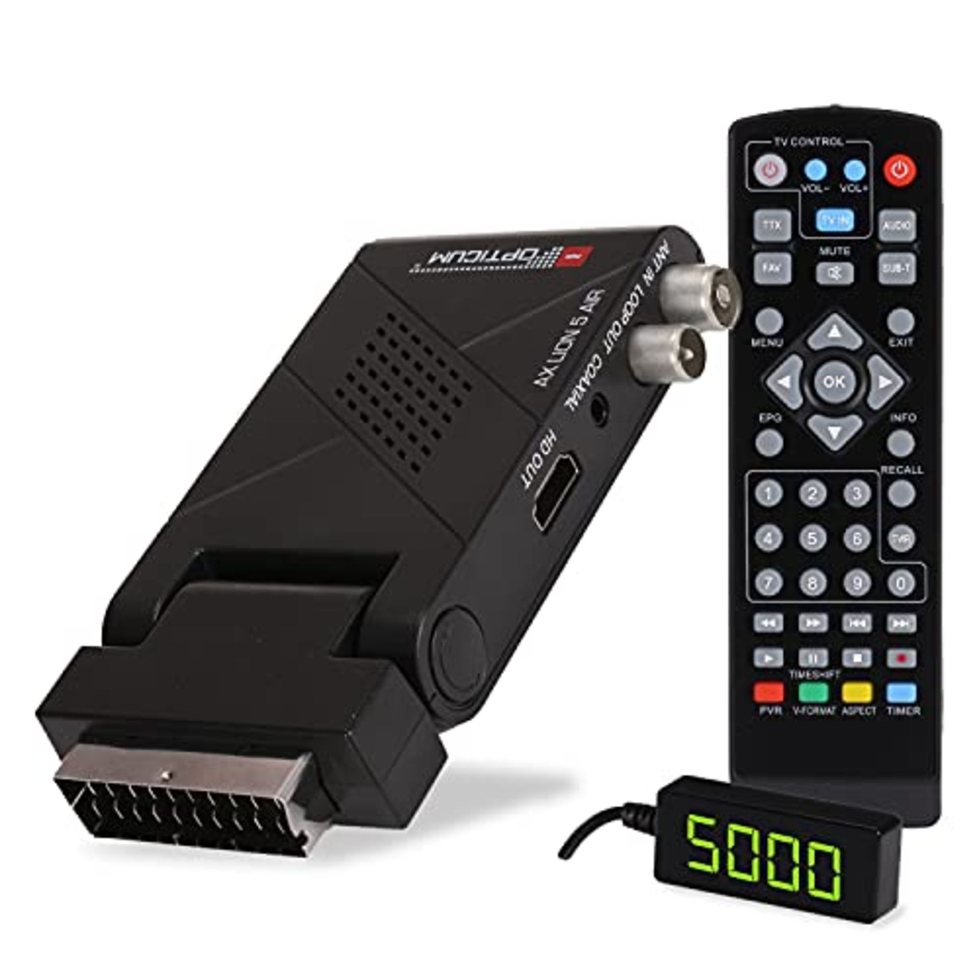 RED OPTICUM AX Lion 5 Air DVB-T2 H.265 Receiver with Recording Function - External IR