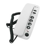 Geemarc Marbella - Gondola Style Corded Analogue Telephone with Large Buttons, Mute Fu