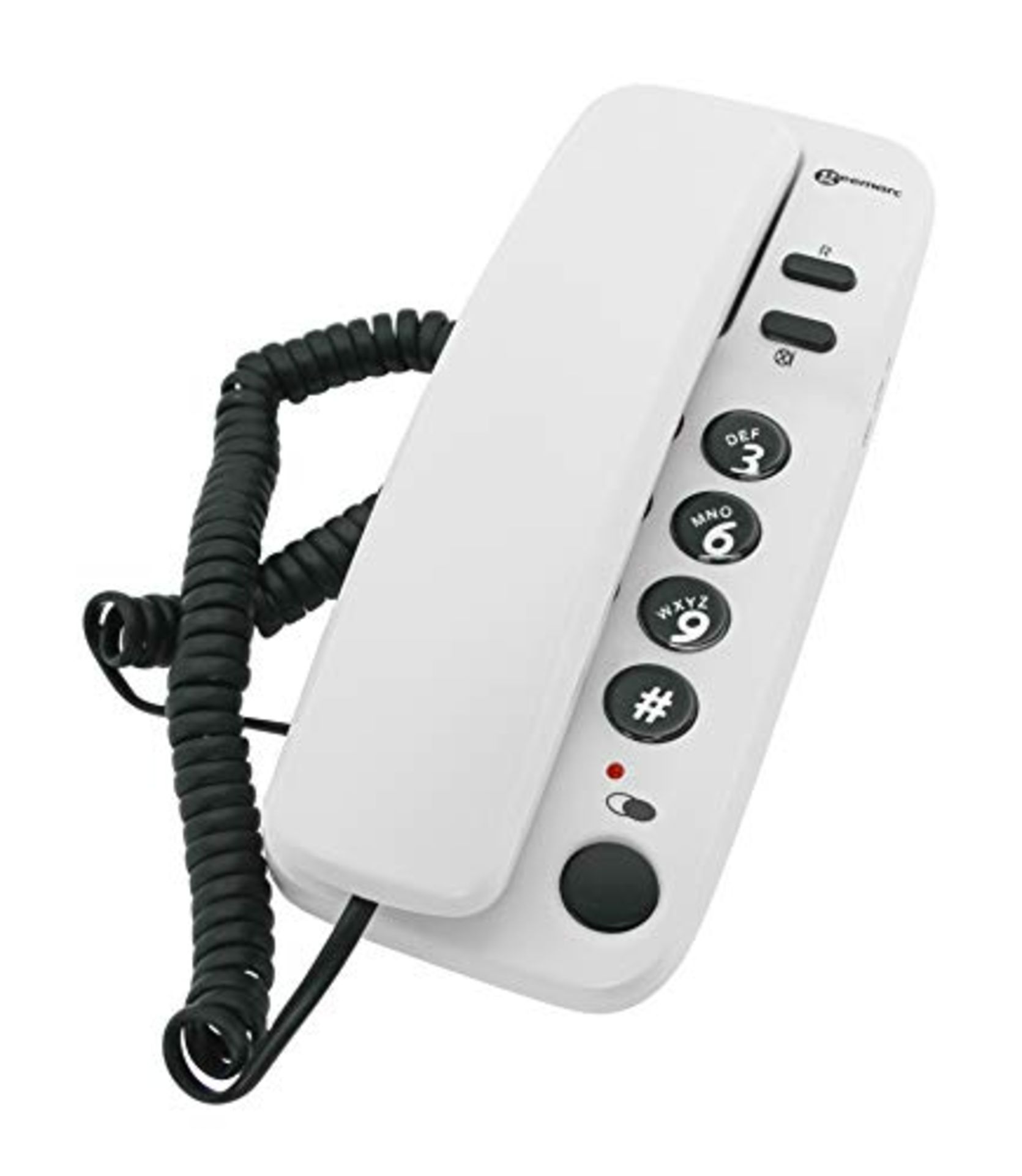 Geemarc Marbella - Gondola Style Corded Analogue Telephone with Large Buttons, Mute Fu