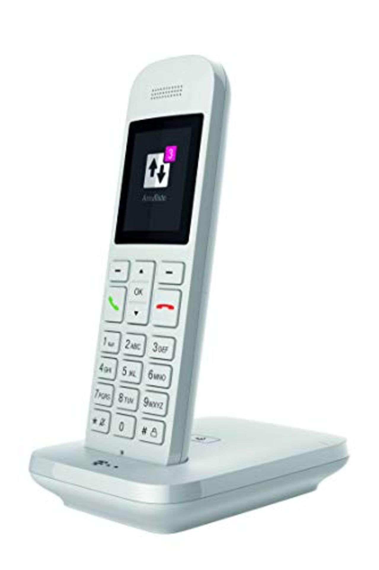 Telekom Sinus 12 in white cordless landline telephone, 5 cm color display, illuminated