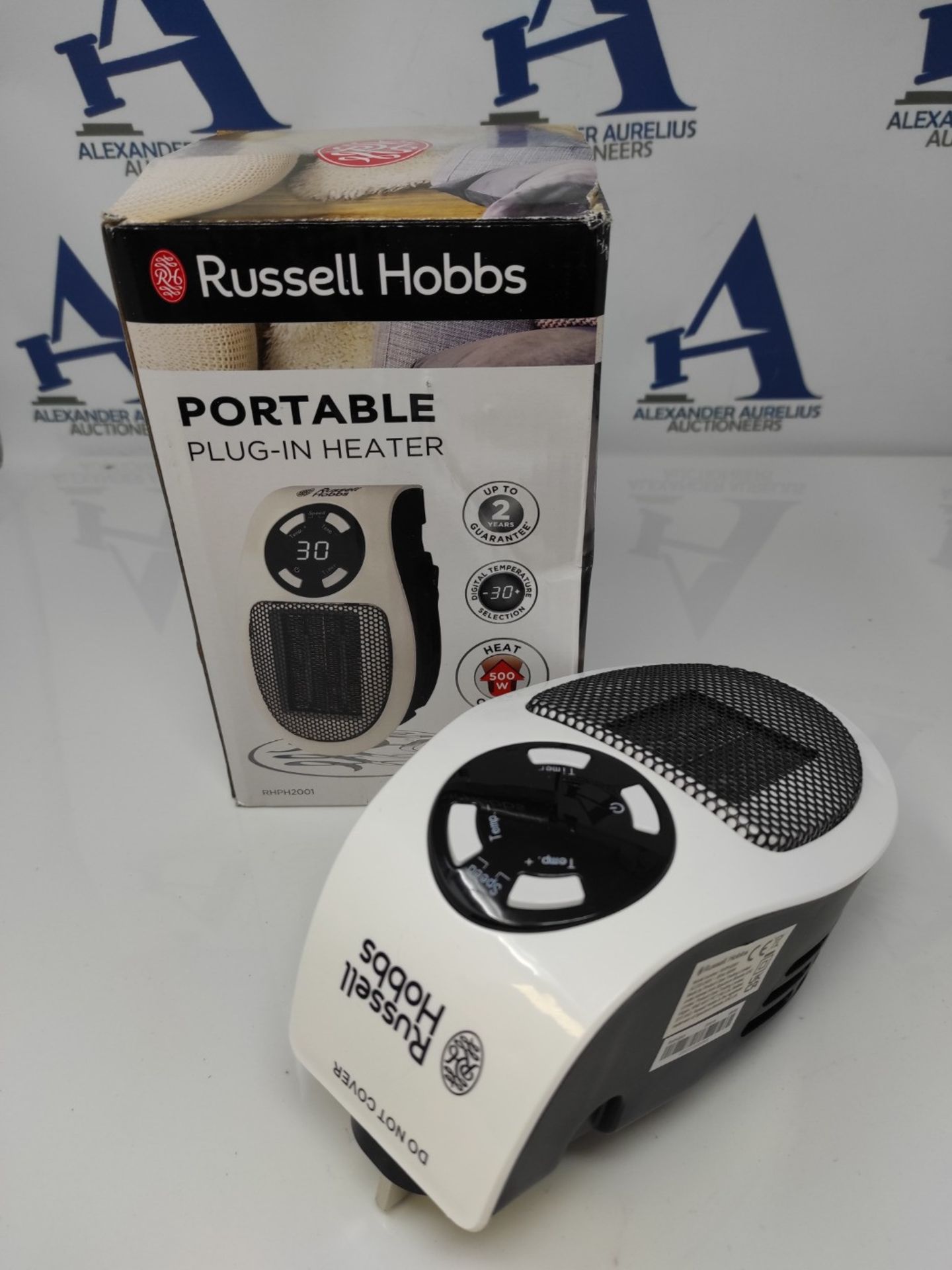 Russell Hobbs RHPH2001 500W Ceramic Plug Heater, Adjustable thermostat, 12 Hour Timer - Image 2 of 2