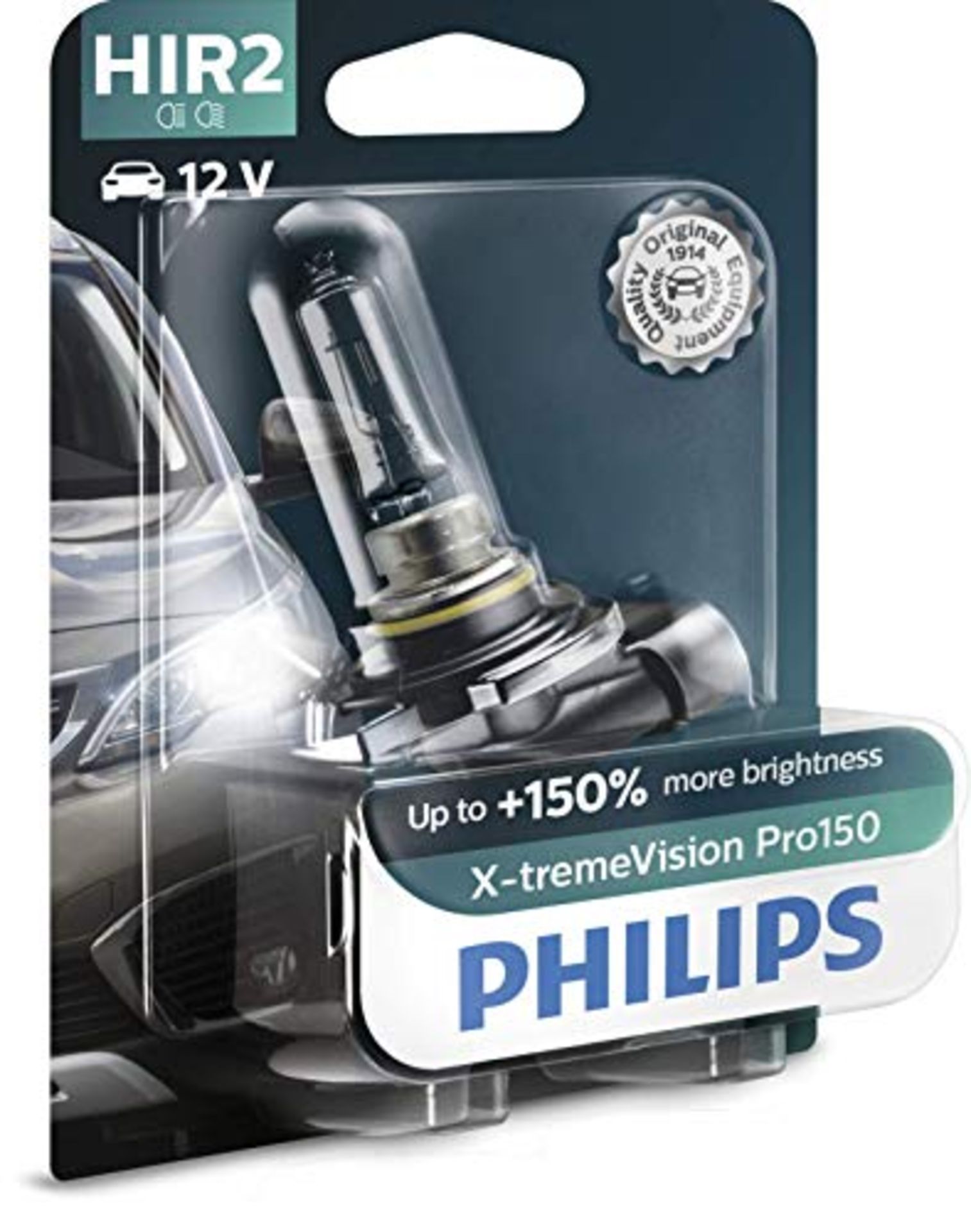 Philips X-tremeVision Pro150 HIR2 lamp for front lighting +150%, blister of 1 White