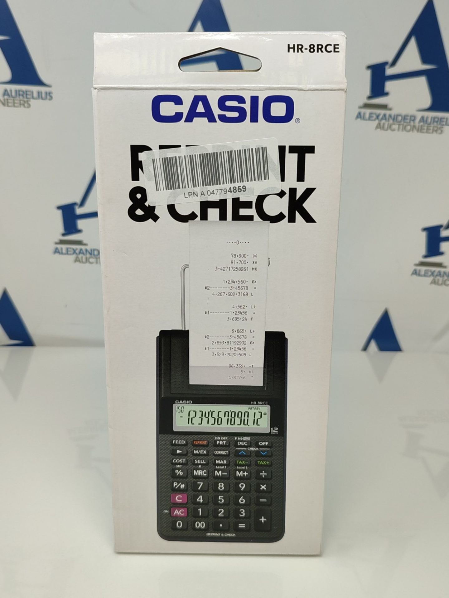 Casio HR-8RCE-BK Portable Printing Calculator, 12-Digit Display, Check and Correct Fun - Image 2 of 3