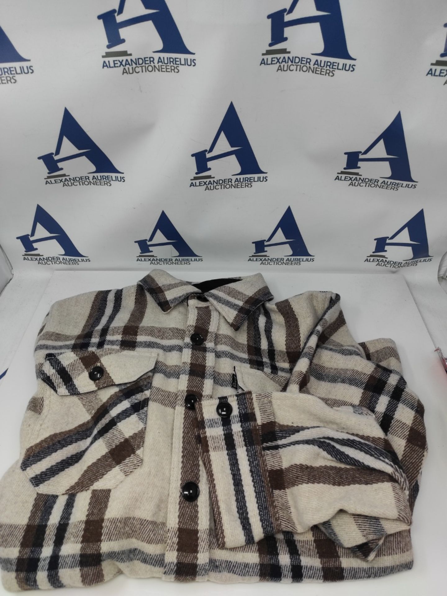 SCHOTT NYC SHCARL4 Shirt, Beige Checks, Size M Men